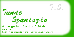 tunde szaniszlo business card