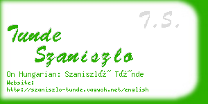 tunde szaniszlo business card